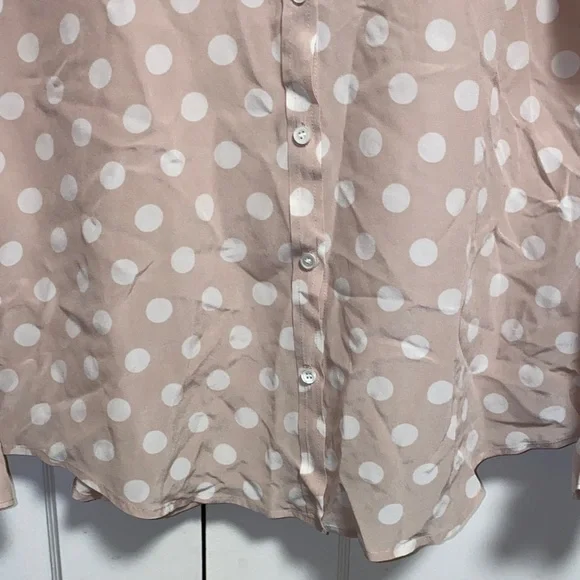 Hartford Alternative Classics 1979 Size 3 Tan Polka Dot Silk Blouse - Picture 6 of 13